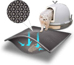 pieviev cat litter mat waterproof urine proof trapping mat 1 pack gray 24x15 inch
