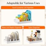 Kitchen Cabinet Organizer for Food Container Lids and Storage