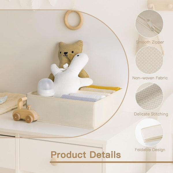14 Pack Beige Drawer Organizer for Baby Clothes and Storage