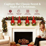 Small Christmas Wreath, 6 Pcs 6" Mini Christmas Wreaths for Cabinets, Small Cabinet Wreaths for Kitchen Cabinet Window Door Farmhouse Christmas Party Decorations Candle Rings Fireplaces (A)