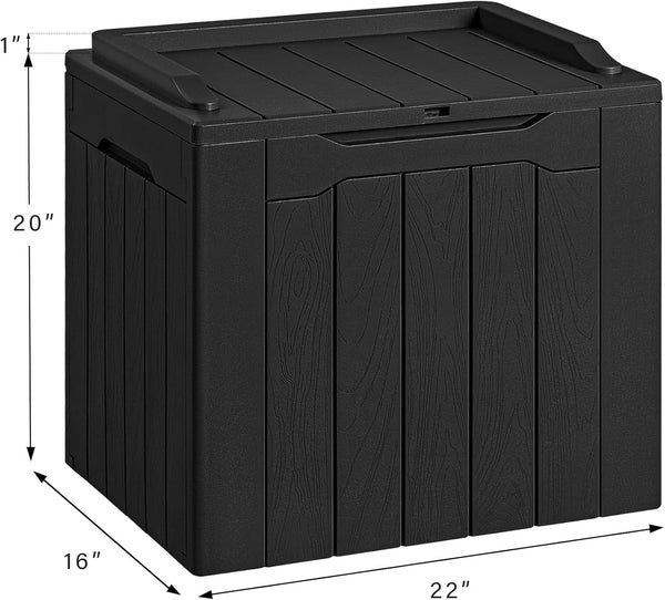 30 gallon resin deck box for outdoor storage and patio furniture