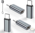 4 Pack Lightning to USB C Adapter for iPhone 15/16/17 Pro/17 Pro Max,for iPhone 17/16 Charger,17/16 Accessories,Fast Charging & Data Transfer,USB C Charger Connector Cable,Not for Audio/OTG