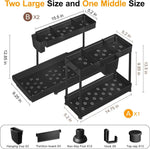3 Pack L-Shaped Under Sink Organizer with Hooks and Hanging Cup, Black, 2026 Model