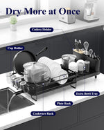 Kitsure Large Dish Drying Rack with Extendable Design for Kitchen Countertops