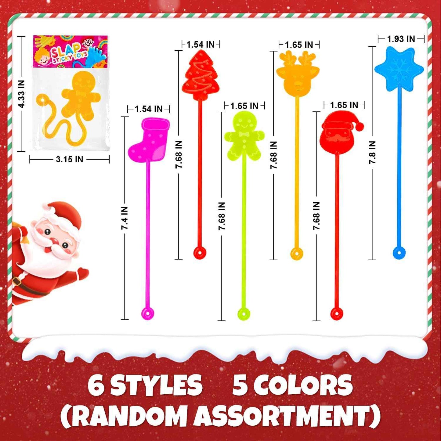 Christmas Sticky Hands Party Favors for Kids 20 PCS, Xmas Toys Gifts Goody Bag Stocking Stuffers for Toddlers, Christmas Pinata Non Candy Treat Bag Fillers, Holiday School Prize Trinkets for Students
