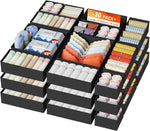 DIMJ Drawer Organizer Clothes, 12 Pack Dresser Organizer, Foldable Closet Organizers and Storage, Fabric Dresser Bins, Drawer Dividers for Nursery, Baby Clothes, Underwears, Sock (Beige)