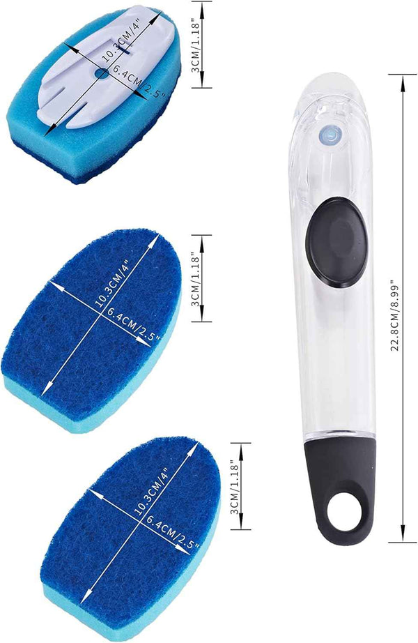 Dish wand with 7 pack dishwashing sponge refills for comfortable household cleaning and convenience
