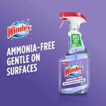 Windex Glass and Window Cleaner Spray Bottle, Ammonia Free, Packaging Designed to Prevent Leakage and Breaking, Surface Cleaning Spray, Crystal Rain Scent, 23 Fl Oz