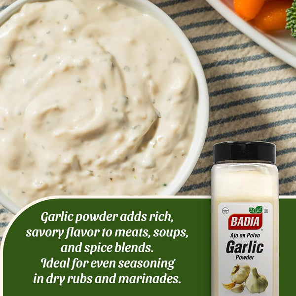 Badia 16 oz Premium Garlic Powder for Cooking Seasoning & Spice Blends Freshly Ground Flavorful