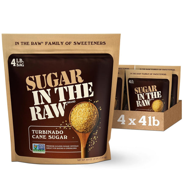 In The Raw Granulated Turbinado Cane Sugar, 2 lb Box, Pure, Natural, Non-GMO, Kosher, Vegan, Gluten Free