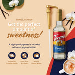 Torani Vanilla Flavored Coffee Syrup, 25.4 Fl Oz, Pump Included, Versatile Sweetener