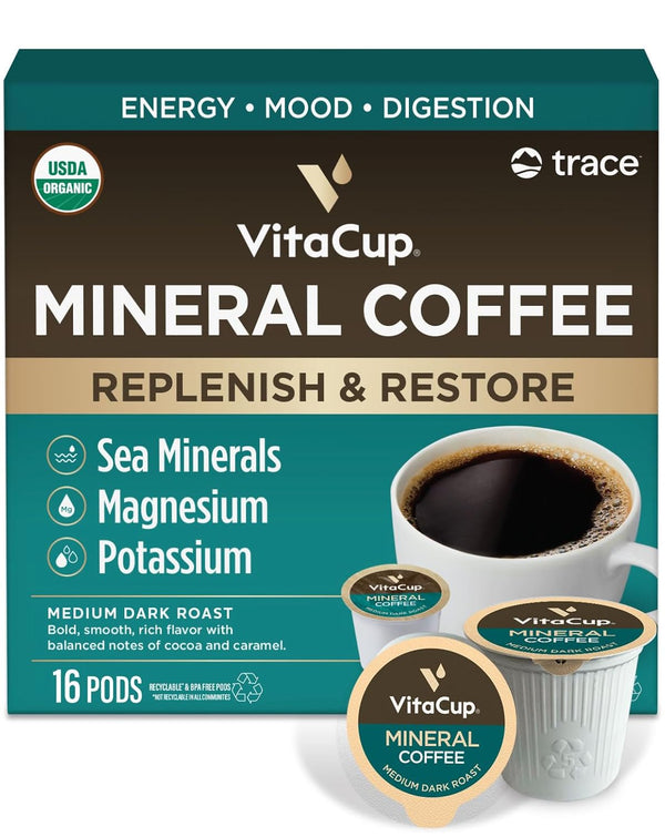 VitaCup Organic Keto Coffee Pods, Single Serve Compatible with Keurig K-Cup Brewers, 16 Count