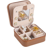 keLofoN small pink jewelry case with mirror travel gift for girls women