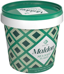 Maldon salt flakes, 20 oz, kosher, natural, pyramid shaped, resealable tub, gourmet, hand-harvested, four generations