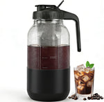 64 oz Mason Jar Pitcher with Stainless Steel Filter for Iced Coffee and Tea