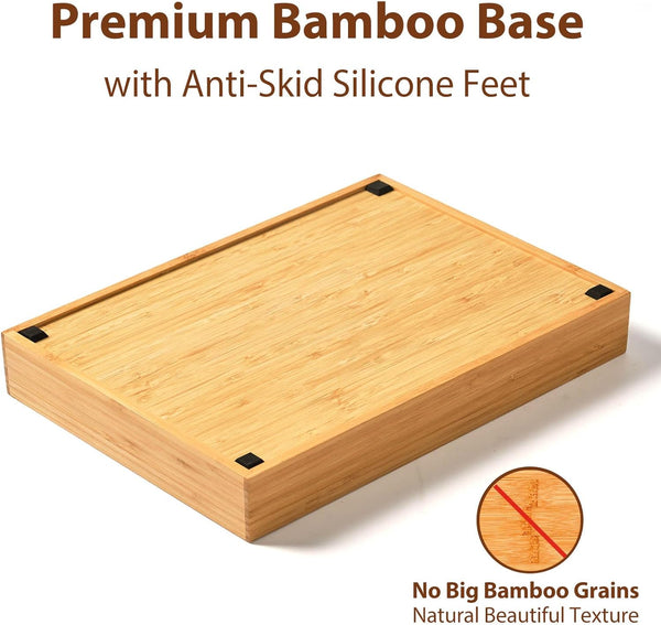 Bamboo kitchen drawer organizer for small drawers, 9 inch silverware tray holder
