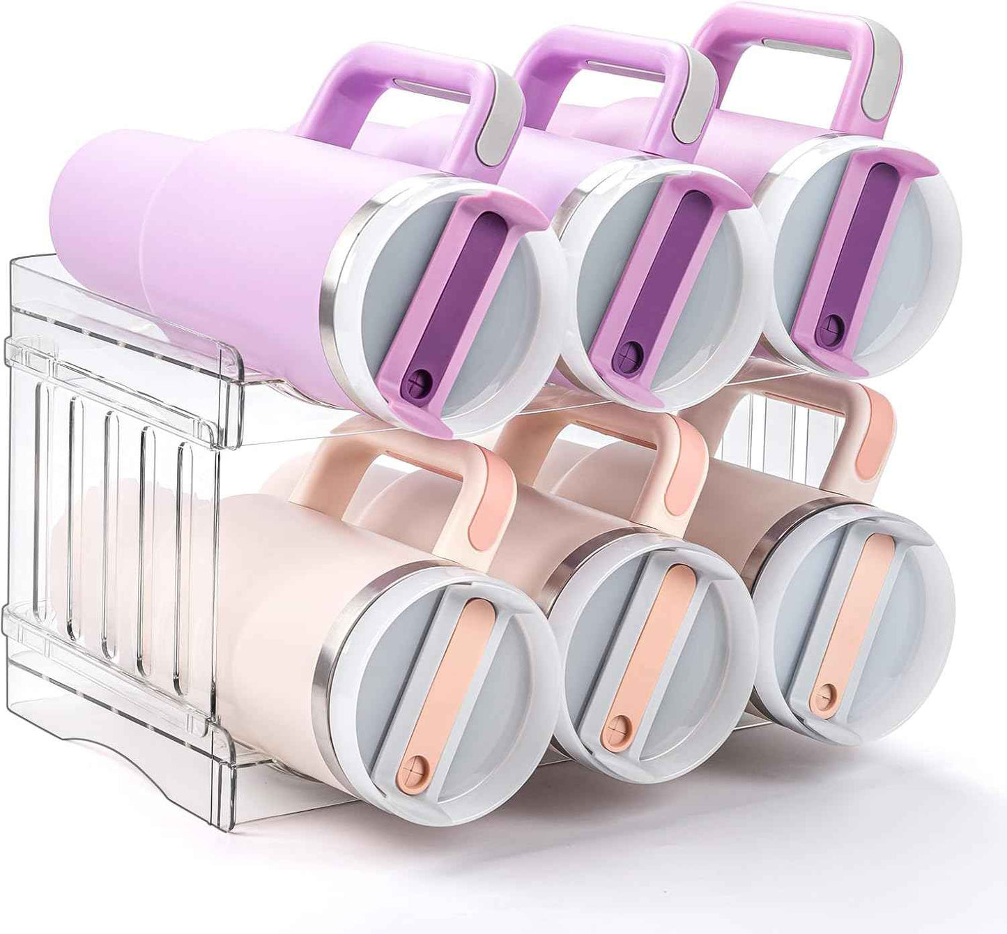 Large Tumbler Organizer for Stanley Cup 40 oz, Patented Kitchen Pantry Organizers and Storage for Stanley Cup Accessories, Stackable Water Bottle Organizer Holder Gifts 4Pack Large-12-bottle