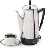 Presto 02811 Stainless Steel Electric Coffee Percolator for 12-Cups with Easy-Pour Spout and Stay-Cool Handle