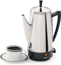 Presto 02811 Stainless Steel Electric Coffee Percolator for 12-Cups with Easy-Pour Spout and Stay-Cool Handle
