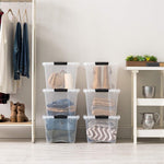 IRIS USA 32 Qt Stackable Plastic Storage Bins with Lids, 4 Pack, Made in USA