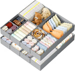 Beige Non-Woven Fabric Drawer Organizer Set of 12