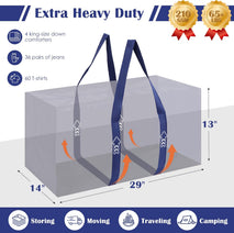 6 Pack Moving Bags Heavy Duty 210GSM with Full-Open Side Zipper for College Dorm Move-In