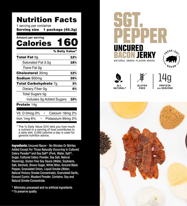 Savage Bacon Jerky Variety Pack, 4 Count, Gluten Free, High Protein, Low Calorie