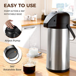 Large capacity stainless steel coffee carafe for hot drinks and tea