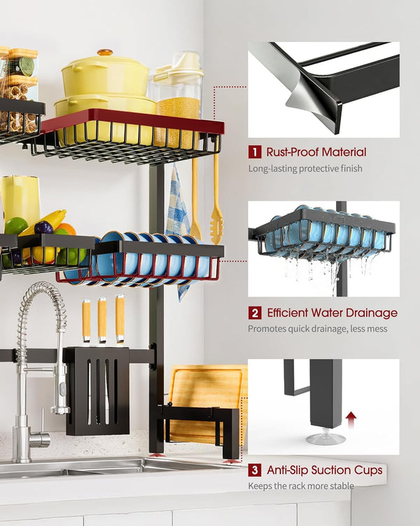 Sakugi Dish Drying Rack for Kitchen Counter Storage and Organization