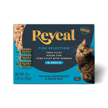 Reveal Natural Wet Canned Cat Food, 3-Flavor Variety Pack, Grain-Free, High Protein, No Artificial Additives, 12 x 2.47 oz Cans