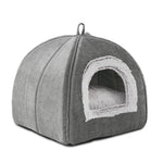 grey cat bed cave for indoor cats kittens and small pets foldable washable 15 inches