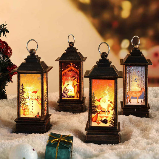 Christmas Lantern Decorations Christmas Lighting Decorations Christmas Tree Decorations Home Decor Small Candle Lanterns, Holiday Decorations Gifts for Family, Children, or Friends