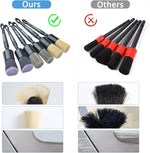 6pcs car detailing brush set with boar's hair, ultra soft, and multi-color detailing brushes for interior and exterior cleaning