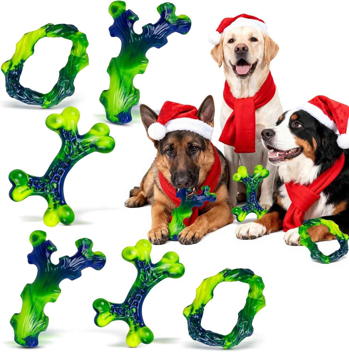 Tough Dog Toys for Aggressive Chewers 3 Pack, Indestructible Dog Toy for Large Dogs, Bacon Flavored, Keeps Dogs Busy