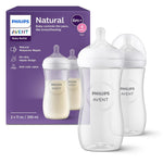 Philips Avent Natural Baby Bottles 4-Pack, Medium Flow, 9oz, SCY903/04, BPA-Free