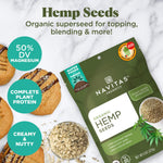 Navitas Organics Hemp Seeds – For Smoothies, Salads, Dips, Baked Goods & More – Essential Fatty Acids, Protein & Minerals – USDA Organic, Non GMO, Gluten Free, Kosher, Vegan (8oz. Bag 8 Servings)