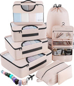 vekens 8-set packing cubes nylon organizer bags for beach vacation cruise ship travel essentials suitcase