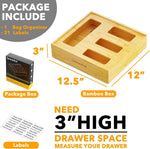 Bamboo Bag Storage Organizer for Kitchen Drawer