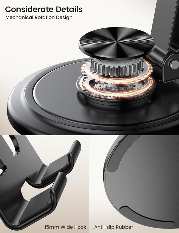 Lamicall Cell Phone Stand for Desk with 360° Rotation and Multi-Angle Adjustment