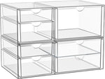 Acrylic Makeup Organizer with 19 Drawers for Bathroom Vanity Desk