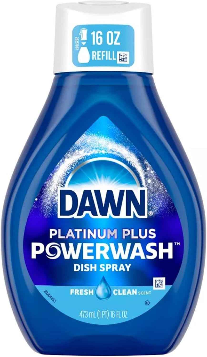 Dawn Platinum Powerwash Dish Spray, Dish Soap Liquid, Fresh Scent Bundle, 1 Spray (16oz) + 3 Refills (16oz each)(Pack of 4)