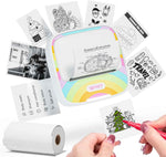 iDPRT Portable Sticker Maker Machine with 1 Roll Sticker Paper, Mini Printer Efficiently and Quickly, Thermal Printer for Study Notes, Pictures, DIY, Label, Free App with Multiple Templates, Grey