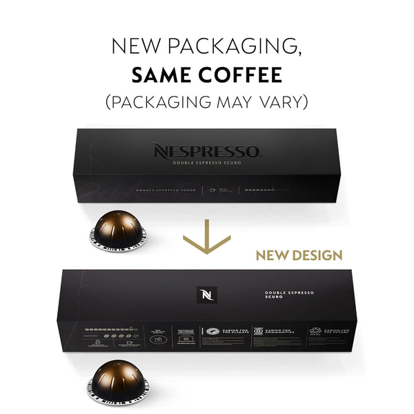 Nespresso Capsules Vertuo Double Espresso Scuro Dark Roast Coffee Pods 30-Count