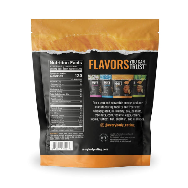 Every Body Eat Gluten Free Crackers, Cheese-Less – Healthy Snacks, Vegan Cheddar Style Crackers, Dairy Free, Seed Oil Free Snack Crackers (Pack of 2), 4 oz Bags