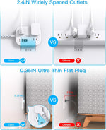 Cruise Essentials 2026,One Beat Travel Power Strip with USB C,Flat Plug Extension Cord with 3 Outlets 4 USB Ports(2 USB C),6 ft Desk Wall Outlet Extender,Non Surge Protector for Cruise,Dorm Room,ETL