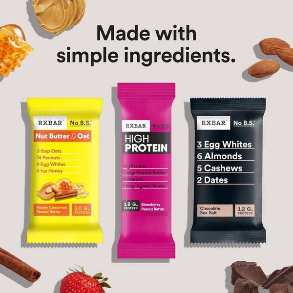 RXBAR High Protein Bars, Gluten Free, 12 Count, 25.3oz Box