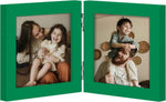 decorUhome Double 4x6 Picture Frame Vertical, Engineered Wood Bifold Photo Frame with Plexiglass for Tabletop Display, 4x6, Black