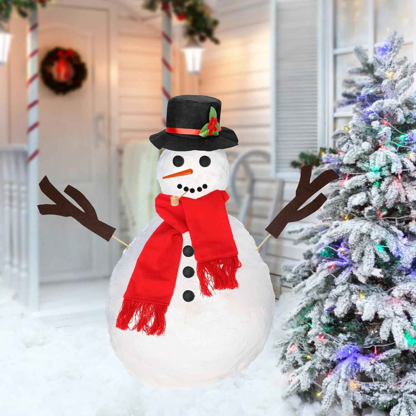 Colovis 16Pcs Snowman Decorating Kit, Snowman Making Kit Snow Toys for Winter Outdoor Party Christmas Holiday Decoration(1 Pack)