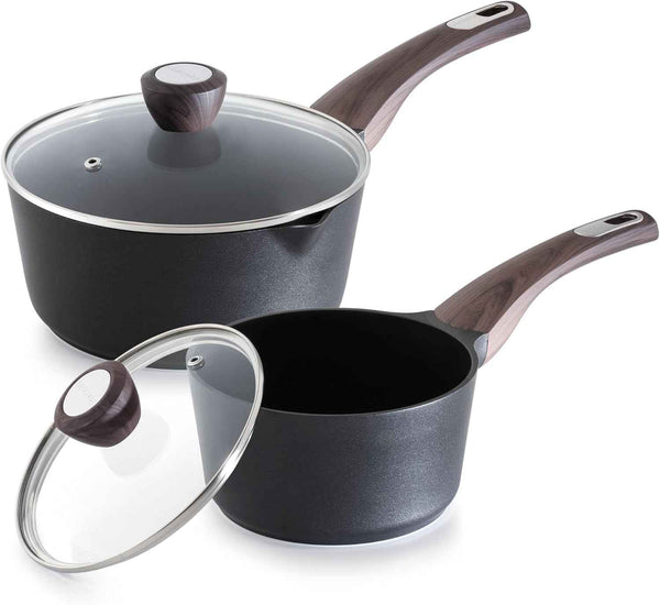 SENSARTE Ceramic Nonstick Sauce Pan with Lid, 3.0 Quart Saucepan with Double Spout, Large Cooking Pot, Non toxic Kitchen Sauce Pot, Non stick Saucier Pan, Induction Cookware, PFOA PTFE PFAS Free
