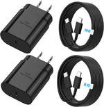 25W USB C Charger Block with 6ft and 10ft Cables for Samsung and iPhone